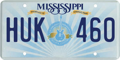 MS license plate HUK460