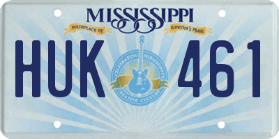 MS license plate HUK461