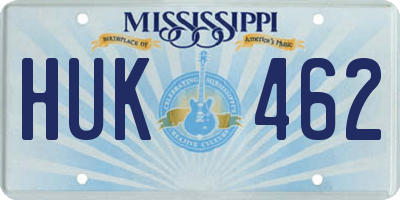 MS license plate HUK462