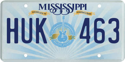 MS license plate HUK463