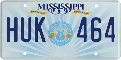 MS license plate HUK464