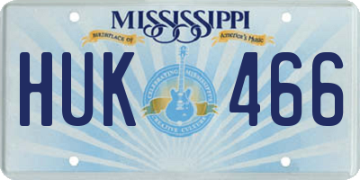 MS license plate HUK466