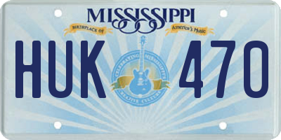 MS license plate HUK470