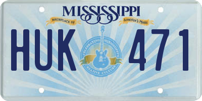MS license plate HUK471