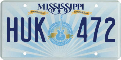 MS license plate HUK472