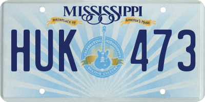 MS license plate HUK473