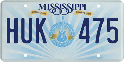 MS license plate HUK475