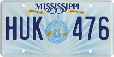 MS license plate HUK476