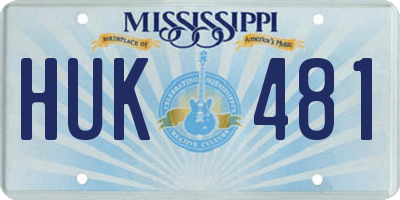 MS license plate HUK481