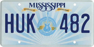 MS license plate HUK482