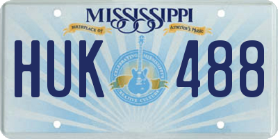 MS license plate HUK488