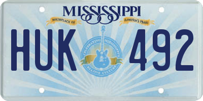 MS license plate HUK492