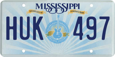 MS license plate HUK497