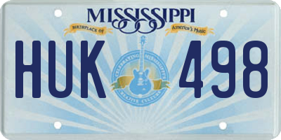 MS license plate HUK498
