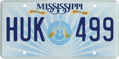 MS license plate HUK499