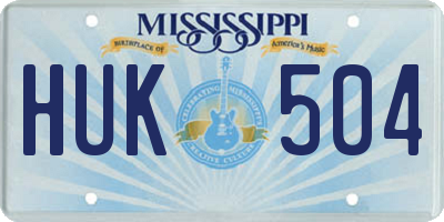 MS license plate HUK504