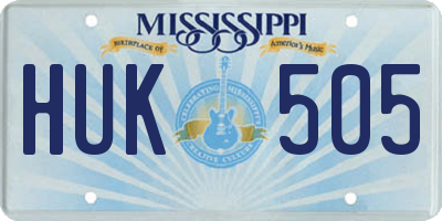 MS license plate HUK505
