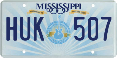 MS license plate HUK507
