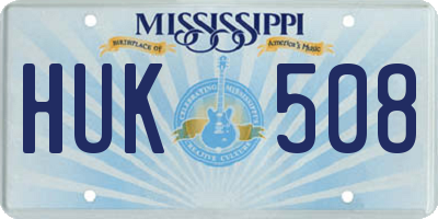 MS license plate HUK508