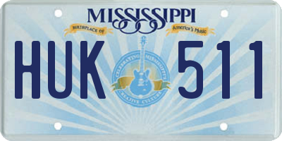 MS license plate HUK511