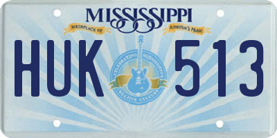 MS license plate HUK513