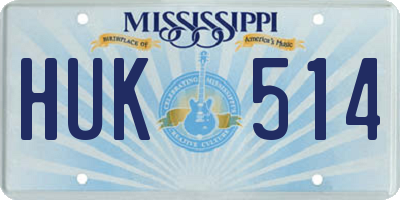 MS license plate HUK514