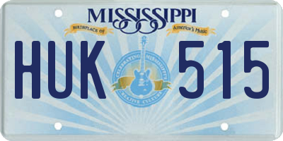 MS license plate HUK515