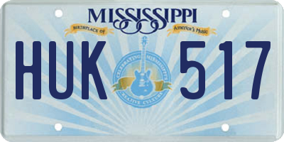 MS license plate HUK517