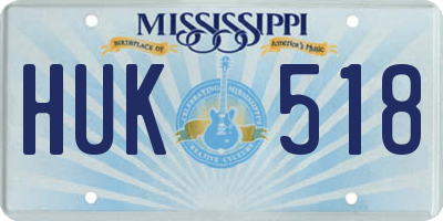 MS license plate HUK518