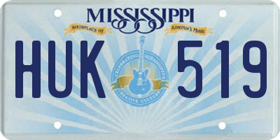 MS license plate HUK519