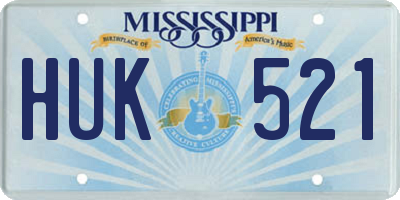 MS license plate HUK521