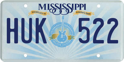 MS license plate HUK522