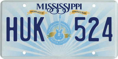 MS license plate HUK524