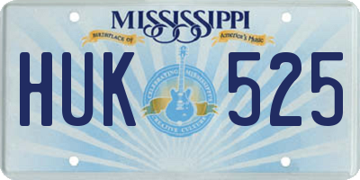 MS license plate HUK525