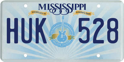 MS license plate HUK528