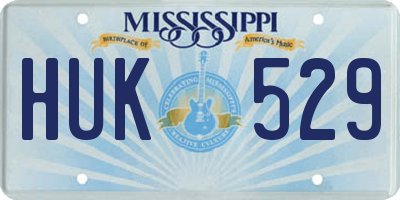 MS license plate HUK529