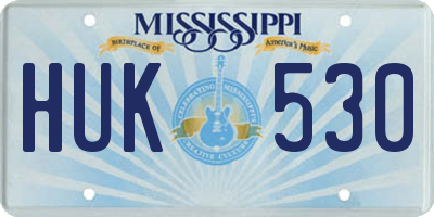 MS license plate HUK530