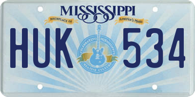 MS license plate HUK534