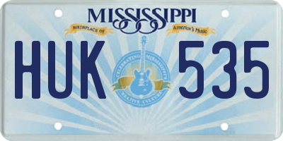 MS license plate HUK535