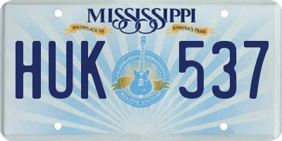 MS license plate HUK537