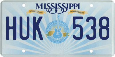 MS license plate HUK538