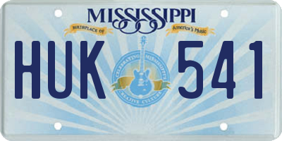 MS license plate HUK541