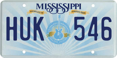 MS license plate HUK546