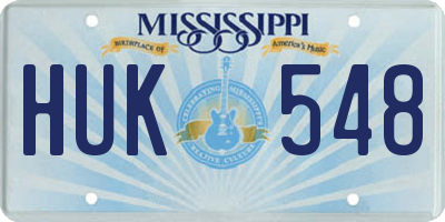 MS license plate HUK548