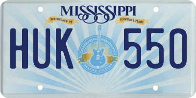 MS license plate HUK550