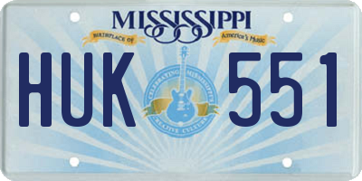 MS license plate HUK551