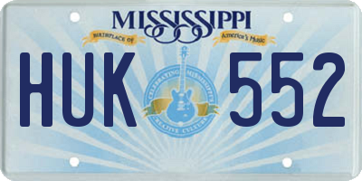 MS license plate HUK552