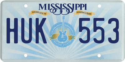 MS license plate HUK553