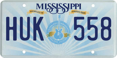 MS license plate HUK558