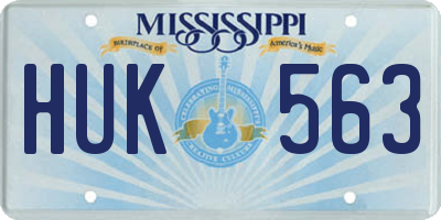 MS license plate HUK563